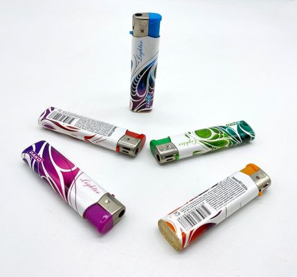 Флинтовые газовые зажигалки Custom Logo Свеча Сигаретный зажигалка Пластиковое пламя Газовые зажигалки