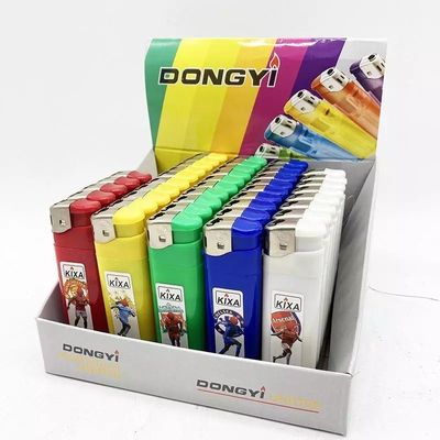 Курение Заряжаемая газовая сигаретная зажигалка с кремнем и заряжаемой батареей