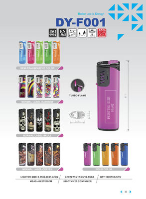 ISO9994 Dy-F001 Dongyi Windproof Gas Lighter с пластиковым факелом и стандартом EUR