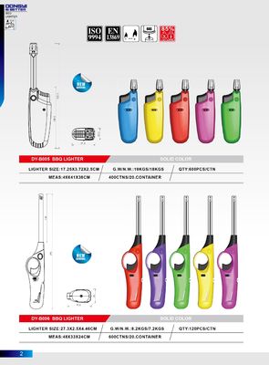 Сертифицированный газовый BBQ зажигалка 27.3 * 2.5 * 4.6 см с сертификацией ISO22072