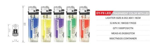 Флинтовый газовый фонарик с светодиодным светильником Dy-F6 LED 80*23.6*11.8mm Кухонный светодиодный фонарик