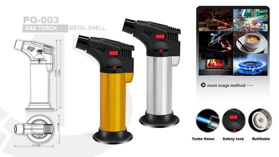 Заполняемый бутановый газ BBQ факел сигарный зажигалка с переносным ножом и реактивным пламенем